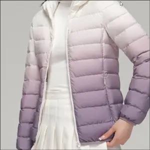 여자 겨울 그라데이션 경량패딩 후드 집업 점퍼 가벼운 아우터