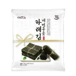 예지김 네번구운 파래김 50매 90g / 국산 무조미 무첨가 구운김 진도 고급 원초
