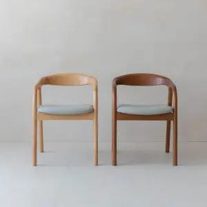 [헤닝] 브리즈 식탁의자 원목 카페의자 가죽