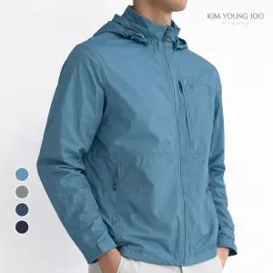김영주스포츠 남성 후드 바람막이 KRMJ65205 골프 등산 출근 데일리 스판 경량 집업 자켓