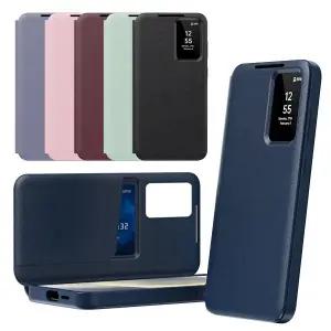 갤럭시 S26 S25 S24 S23 S22 울트라 플러스 FE 엣지 스마트뷰 카드 케이스 슬림 가죽 하드 휴대폰 커버