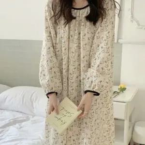 빅사이즈 여성 잠옷 원피스 귀여운 여자 잠옷 원피스 레이스 파자마