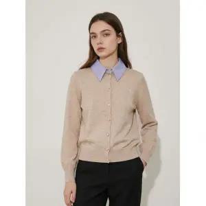 Exclusive 베스띠벨리 바택배색 카라 니트 가디건 BKCCB7964 1212531