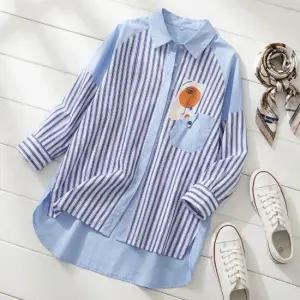 빈드 스트라이프 배색 셔츠_NB1BL028