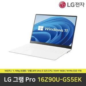 LG 그램 프로 16Z90U-GS5EK 노트북 / RAM 16GB / NVMe SSD 1TB