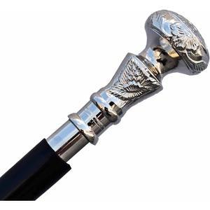 아시야 해리 빈티지 실버 황동 머리 워킹 지팡이 u2013 남성용 핸드메이드 나무 스틱 앤티크 스타일 로즈우드 손잡이 시니어 및 신사용 수집품 선물