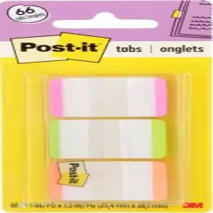 포스트잇 탭 1인치 안감 핑크 그린 오렌지 22개 탭/컬러 66개 탭/이동식 디스펜서(686L-PGO)