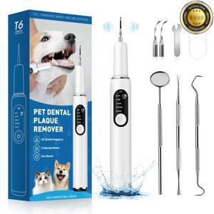 커비 문 강아지용 초음파 치석 제거기 고양이 애완동물 제거용 치과 스케일러 및 치아 세척 도구(LED 조명