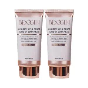 비오진 알부민 톤업 선크림 멜라리셋 기미 전인화 50ml 2개