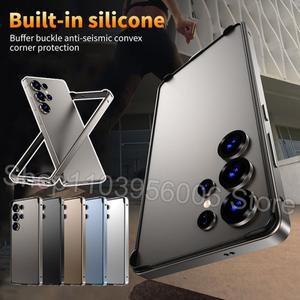 삼성 호환 갤럭시 S25 플러스 S24 울트라용 하이브리드 실리콘 프레임 알루미늄 메탈 폰 케이스,  방열 범