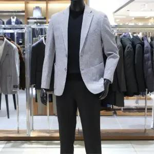 바쏘 25 SS 수입원사 하운드투스 패턴 아웃포켓 포인트 남성 콤비자켓 블레이저 라이트그레이