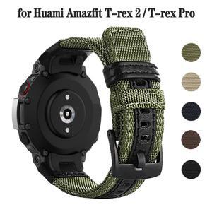 Huami Amazfit T-rex 2 용 나일론 루프 스트랩 Pro Tyrannosaurus 팔찌 액세서리 스마트 호환 시계 밴드 Co