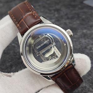 39mm 시계 케이스 나비 더블 버클 가죽 스트랩 NH35/NH36/4R/7S 무브먼트 용 다이얼 수정 액세서리