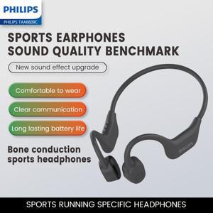 필립스 TAA6609C 골전도 야외 스포츠 이어폰 블루투스 5.4 HiFi 스테레오 통화 무선 헤드셋 음악 게임용 헤