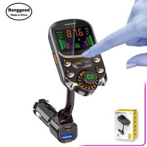 BC86 Car Bluetooth MP3 Player with Rod U Disk Charger FM Transmitter Support High and Bass Adjustmen