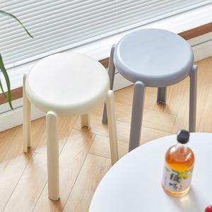 플라스틱 스툴의자 거실 가정용 화장대 침실 화이트 낮은 마지노 움브라 북유럽 둥근