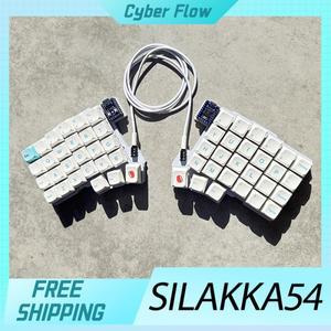 Silakka54 분할 유선 키보드 Rp2040zero 핫 스왑 지원 Qmk바이알 전체 키 맞춤 인체 공학 크리스마스 선물
