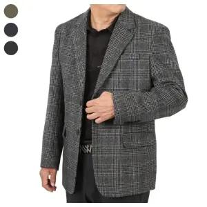 남자 간절기 국내제작 체크 울 콤비자켓 DA-L-CO-Q001-베이지