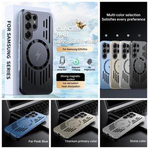 S26 울트라 S25 FE 엣지 S24 S23 S22 플러스용 초박형 아이스 터치 방열 케이스, MagSafe 호환, 낙하 방지