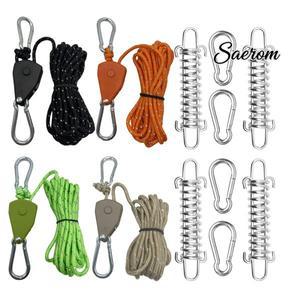12 개/대 텐트 바람 로프 스프링 버클 4mm 캠핑 반사 타이 다운 강화제 고정 후크