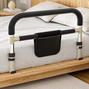 조절식 침대 보조 바 - 그립 핸들이 있는 노인 안전 난간, 환자 이송 및 가정 간호를 위한 낙상 방지 지원