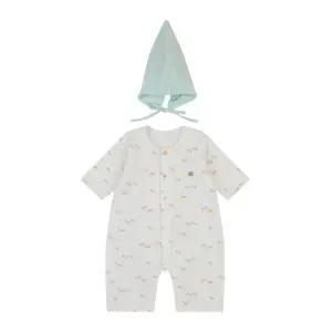 [압소바](대구신세계)(26년 S/S 출산,백일선물 ) 베아트 7부 우주복 (모자) //백 IVORY