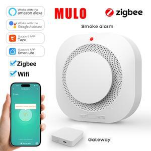 Tuya ZigBee WiFi 스마트 연기 감지기 경보 센서, 라이프 앱을 통한 홈 보안 시스템용 화재 보호