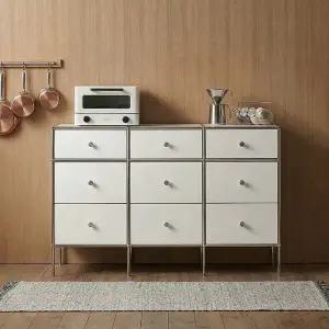 하우위즈 플로이 1200 9칸 미드센츄리 높은 거실장 수납 서랍장