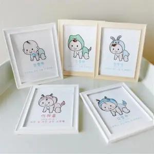 배냇머리 보관함 아기 신생아 액자 배냇함 원목 선물 유치 보관 카드 액자함