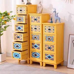 틈새서랍장 수납장 안방 모듈낮은슬림 호두색 서랍 냉장고 미니캐비닛 다용도 틈새 화장실