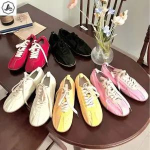 [애슬릿] 여성 스니커즈 발편한 레이스업 배색 운동화