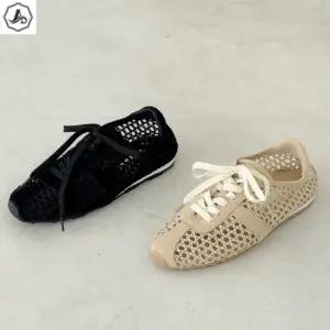 [애슬릿] 여성 스니커즈 발편한 메쉬 레이스업 단화 운동화