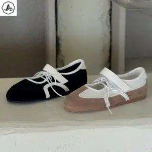 [애슬릿] 메리제인 운동화 리본 스트링 배색 스니커즈 단화