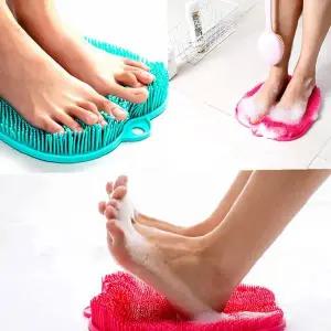발바닥 각질제거 실리콘 브러시 욕실용 지압 풋케어 매트 발마사지 청소 겸용