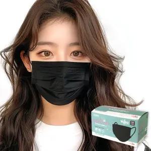 국산 덴탈 마스크 50매 소형 검정 비말차단