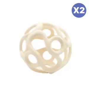 빌랑 유아 치발기 촉감 볼 실리콘 공 밀키크림 X2개