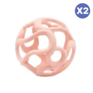 빌랑 아기 치발기 촉감 볼 실리콘 공 베이비핑크 X2개