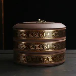 도자기 보이차 보관함 상자 대형 차납함 찻집용품 3단 차보관 차통 저장