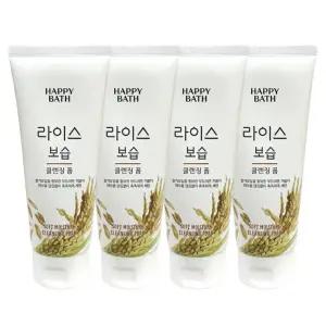 해피바스 라이스 쌀 보습 클렌징폼 200ml 4개