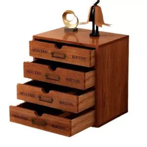 레트로 원목 미니 캐비닛 소품 소형 서랍 서랍장 수납장 수납 3단