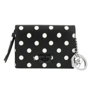 여성 도트 프린트 로고 보우 플랩 카드 지갑 B3010009 099)