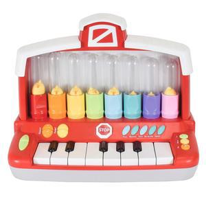 우스꽝스러운 소리가 동물 장난감과 학습 피아노 나는 라이트 농장 키보드 포함된 노래가