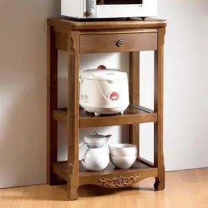 나르본 브라운 원목 엔틱 렌지대/밥솥전자렌지다이부