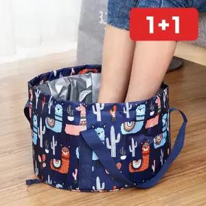 대용량 여행용 패브릭 족욕통 12L 방수 보온 차박 워터백  1+1