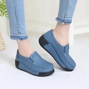 [하프클럽/다잇템]여성 운동화 키높이 일상용 코지 레더 로퍼