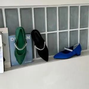 [하프클럽/다잇템]여성 나들이 오피스 큐빅 스트랩 들러리 슈즈