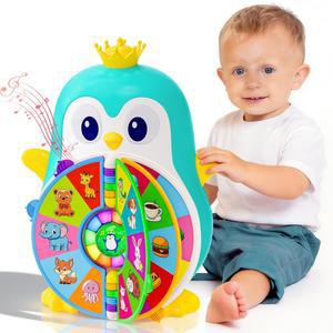 1세 소년을 이상의 음악 선물 조명 생일 장난감 2세 펭귄 소녀를 번째 IN 파란색 교육 50개 2세 소년 위한 인터랙티브 학습 소리