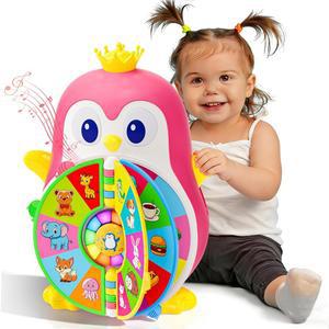 1살 여자아이를 분홍색 생일 장난감 소리가 2살 위한 2살 빛과 번째 교육 음악 선물 50개 IN 있는 학습 인터랙티브 펭귄 여자아이 이상의