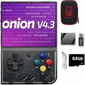 미유 미니 플러스 어니언OS 레트로 핸드헬드 게임 콘솔 20개 이상의 에뮬레이터 3.5인치 640*480 화면