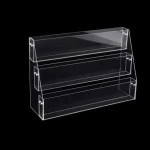 프리미엄 아크릴 엽서 꽂이 리플렛 진열대 팜플렛 계단식 설치 도구 포함 3단 책꽂이